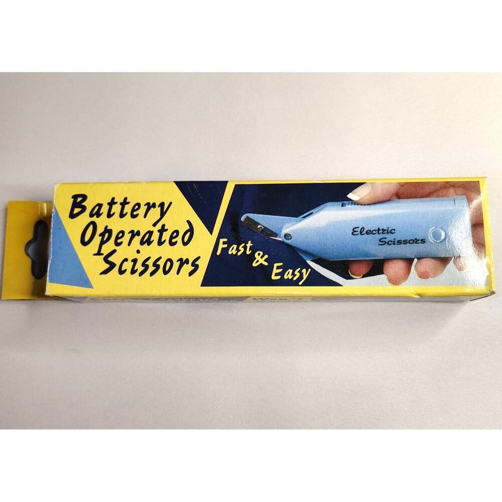 Battery Operated Electric Scissors Hampton Direct Blue Arthritis Craft Tool Open